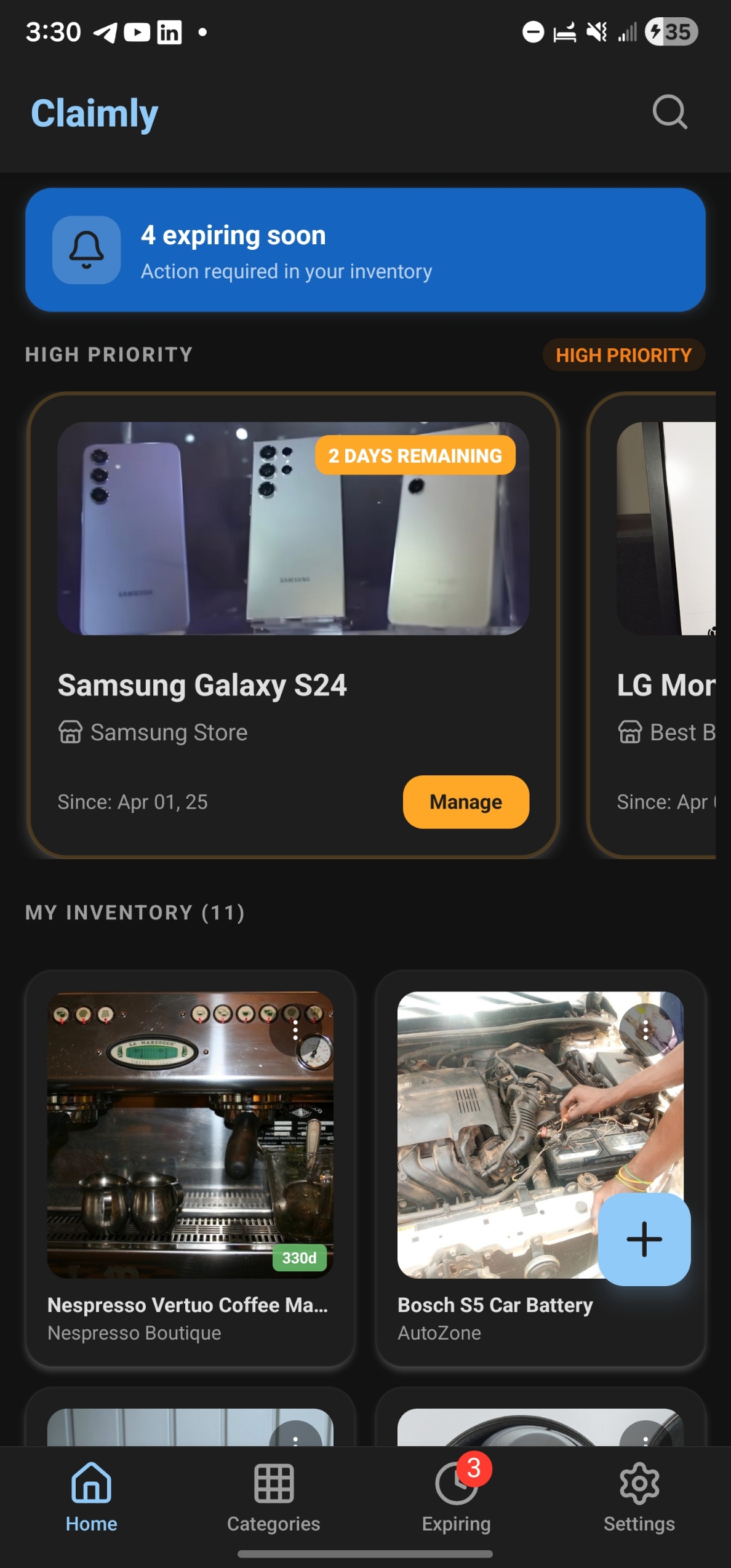 Claimly: Warranty Scanner & Receipt Tracker screenshot 1